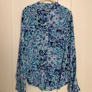 NWT Lilly Pulitzer Sea View Button Down Top